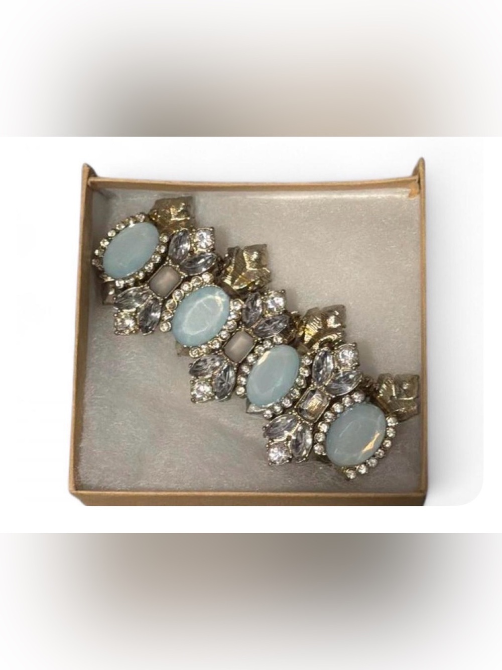 Fashion Bracelet with Light Blue Stones and Crystal Accents